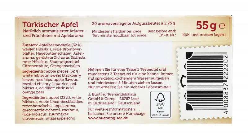 Bünting Tee | Bünting Tee Türkischer Apfel | Bünting Tee | Deutscher Tee | 1,4 Unzen insgesamt – Bild 4