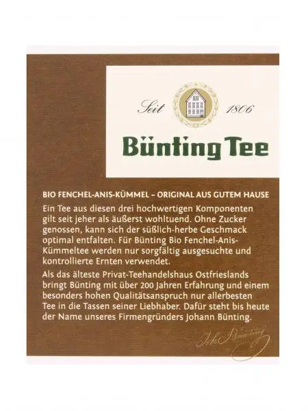 Bünting Tee | Bünting Tee Bio Fenchel Anis Kreuzkümmel | Bünting Tee | Deutscher Tee | 2,1 Unzen insgesamt – Bild 3