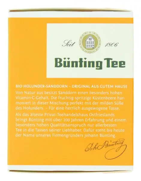 Bünting Tee | Bünting Tee Bio Holunder Sanddorn | Bünting Tee | Deutscher Tee | Insgesamt 1,4 Unzen – Bild 3
