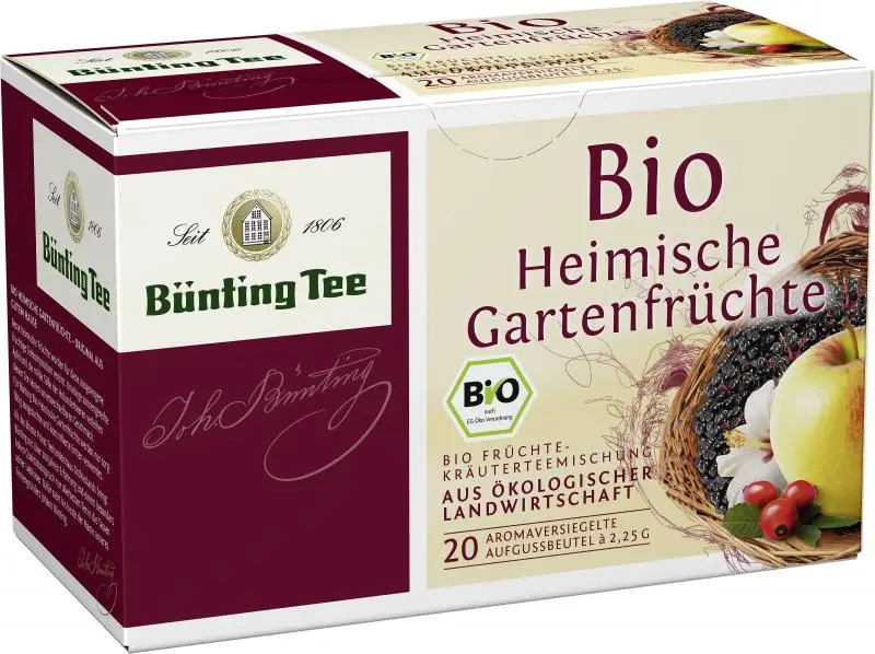 Bünting Tee | Bünting Tee Bio-Hausgartenfrüchte | Bünting Tee | Deutscher Tee | Insgesamt 1,4 Unzen