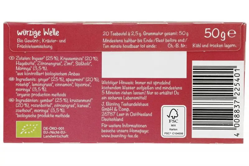 Bünting Tee | Bünting Tee Spicy Wave | Bünting Tee | Deutscher Tee | Insgesamt 1,7 Unzen – Bild 4