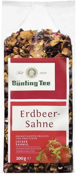 Bünting Tee | Bünting Tee Erdbeercreme | Bünting Tee | Deutscher Tee | Insgesamt 7 Unzen