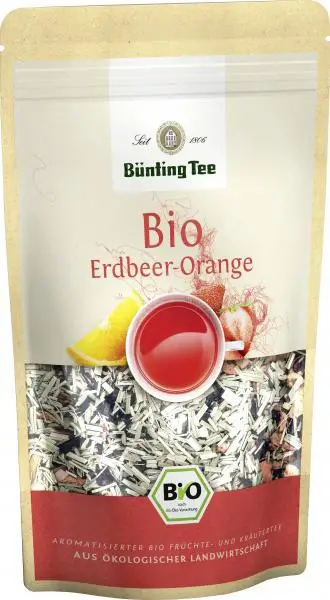 Bünting Tee | Bünting Tee Bio Erdbeer Orange | Bünting Tee | Deutscher Tee | 2,8 Unzen insgesamt