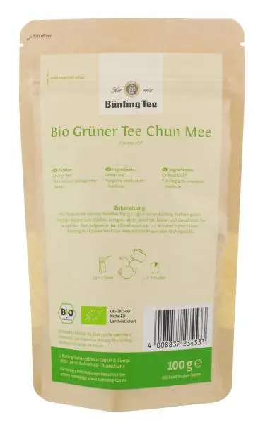 Bünting Tee | Bünting Tee Bio-Grüntee Chun Mee | Bünting Tee | Deutscher Tee | 3,5 Unzen insgesamt – Bild 2