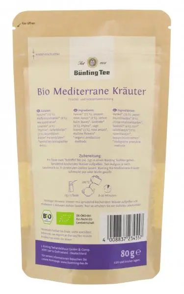 Bünting Tee | Bünting Tee Bio-Mediterrane Kräuter | Bünting Tee | Deutscher Tee | 2,8 Unzen insgesamt – Bild 2
