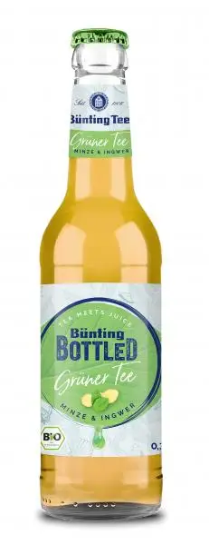 Bünting Tee | Bünting Flaschen-Grüntee Minze & Ingwer (wiederverwendbar) | Bünting Tee | Deutscher Tee | 11,6 Unzen insgesamt