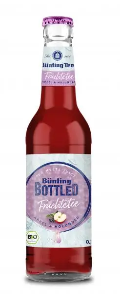 Bünting Tee | Bünting Flaschen-Früchtetee Apfel & Holunder (Mehrweg) | Bünting Tee | Deutscher Tee | Insgesamt 11,6 Unzen