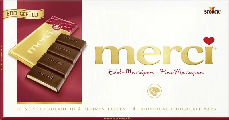 Chocolate Merci | Barra Merci Marzipan | Doces Merci | Storck Merci | 3,9 onças no total