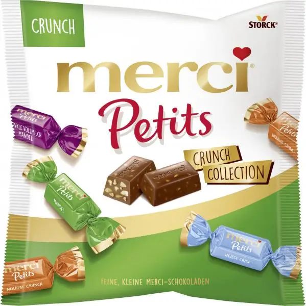 Chocolate Merci | Coleção Merci Petits Crunch | Doces Merci | Storck Merci | 4,4 onças no total