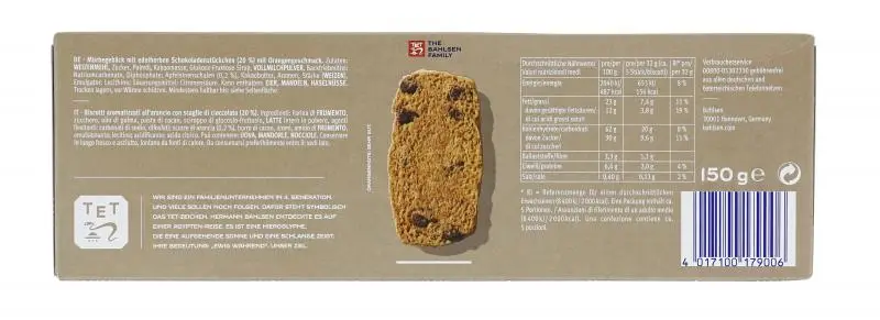 Bahlsen Kekse | Bahlsen Chokini Shortbread mit Schokoladenstückchen | Bahlsen Kekse | Deutsche Kekse aus Deutschland | Insgesamt 5,2 Unzen – Bild 2
