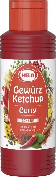 Ketchup Hela Curry | Ketchup Hela Curry Spice Picante | Molho Hela Curry | Ketchup Hela Gewurz Curry | 10,5 onças no total