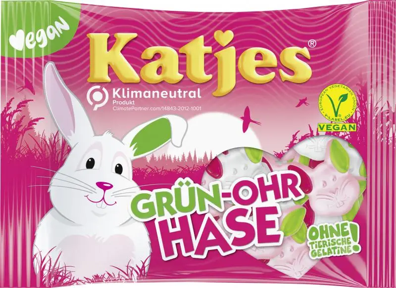 Gomas Katjes | Coelho com orelhas verdes Katjes | Gomas frutadas Katjes | Doces Katjes | 7 onças no total