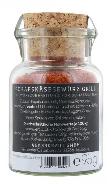 Ankerkraut Gewürze | Ankerkraut Schafskäse-Gewürz Barbecue | Ankerkraut Gewürze | Deutsche Gewürze und Würzmittel | Insgesamt 3,3 Unzen – Bild 2