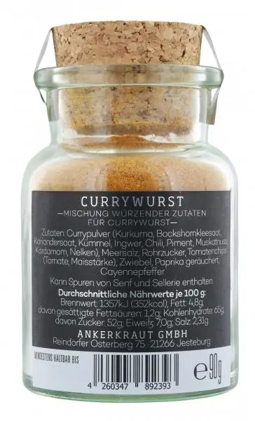 Ankerkraut Gewürze | Ankerkraut Currywurstgewürz | Ankerkraut Gewürze | Deutsche Gewürze und Würzmittel | Insgesamt 3,1 Unzen – Bild 2