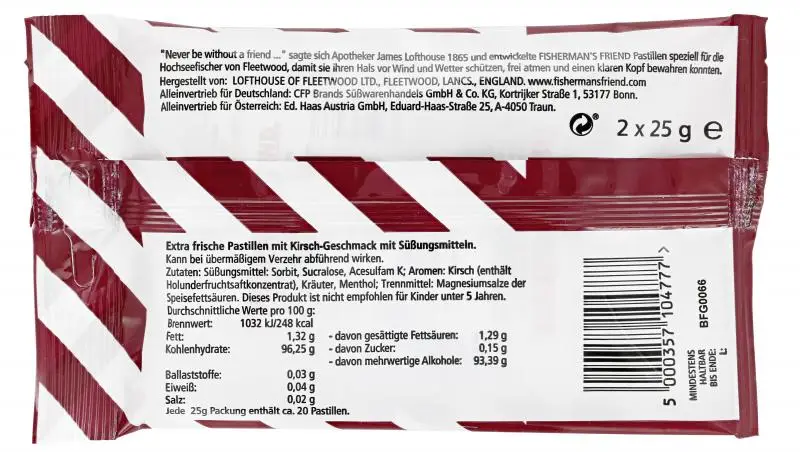 Fishermans Friend Cough Drops | Fisherman'S Friend Cherry Without Sugar | Fishermans Friend Cough Sweets | Fisherman Friends Sweets | 1,7 Ounce Total - Image 2