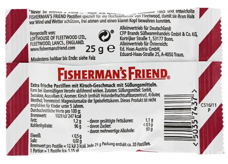 Fishermans Friend Cough Drops | Fisherman'S Friend Cherry Without Sugar | Fishermans Friend Cough Sweets | Fisherman Friends Sweets | 0,8 Ounce Total - Image 2