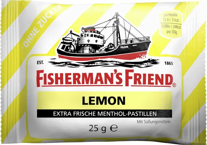 Fishermans Friend Cough Drops | Fisherman'S Friend Lemon Without Sugar | Fishermans Friend Cough Sweets | Fisherman Friends Sweets | 0,8 Ounce Total