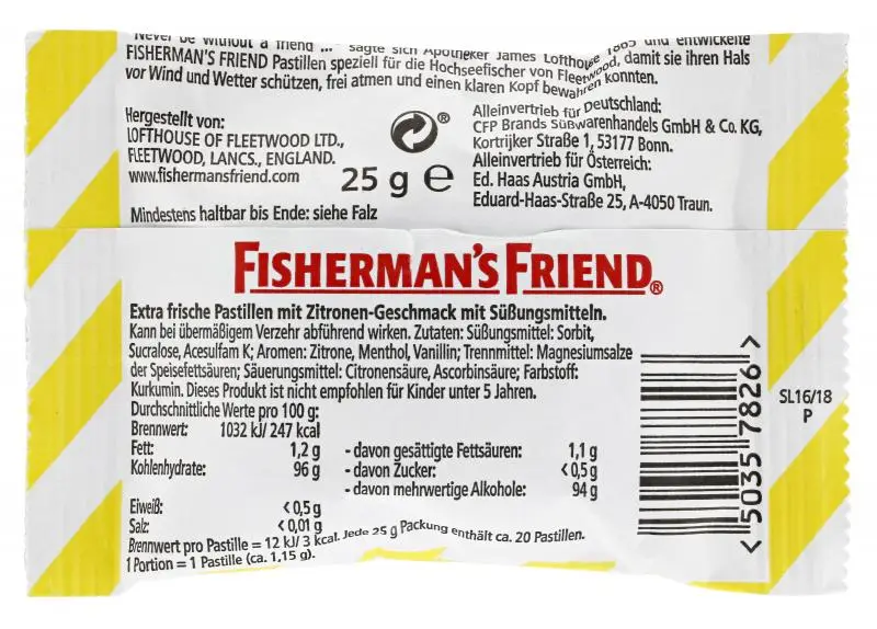 Fishermans Friend Cough Drops | Fisherman'S Friend Lemon Without Sugar | Fishermans Friend Cough Sweets | Fisherman Friends Sweets | 0,8 Ounce Total - Image 2