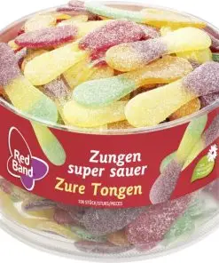 Red Band Bonbons | Red Band Tongues Super Sour | Red Band Saure Zungen | Red Band Gummibonbons | Insgesamt 42,3 Unzen