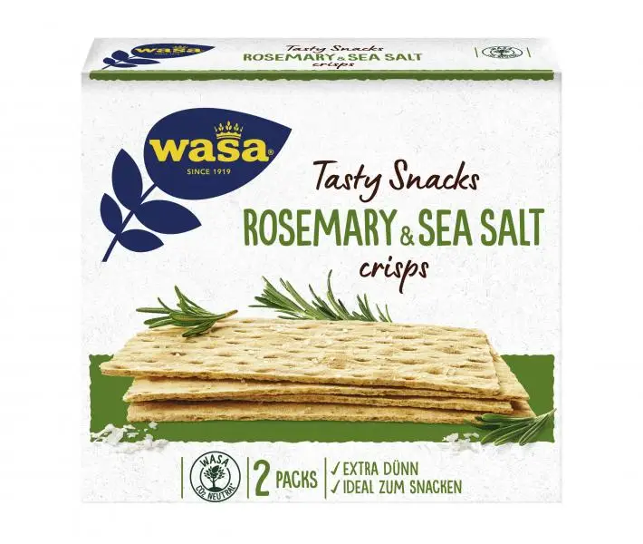 Bolachas Wasa | Bolachas Wasa Crispbread Tasty Snacks Rosemary & Sea Salt | Bolachas Wasa Crispbread | Pão Wasa | 6,7 onças no total