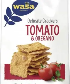 Bolachas Wasa | Bolachas Wasa Crispbread Tomate e Orégãos | Pão Wasa Crispbread | Pão Wasa | 5,6 onças no total