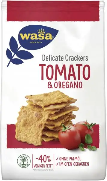 Bolachas Wasa | Bolachas Wasa Crispbread Tomate e Orégãos | Pão Wasa Crispbread | Pão Wasa | 5,6 onças no total