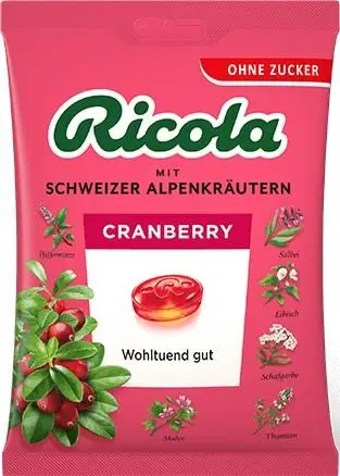Ricola Cough Drops | Ricola Cranberry | Ricola Candy | Ricola Drops | 2,6 Ounce Total