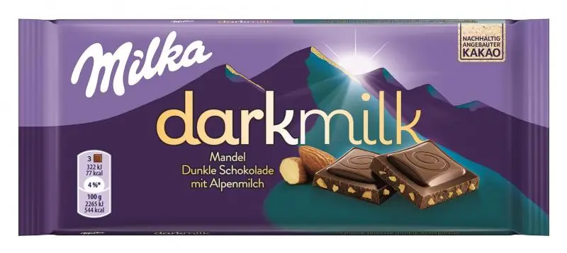 Milka Chocolate Candy | Milka Bar Darkmilk Almond | Milka Bars | Milka Candy | 2,9 Ounce Total
