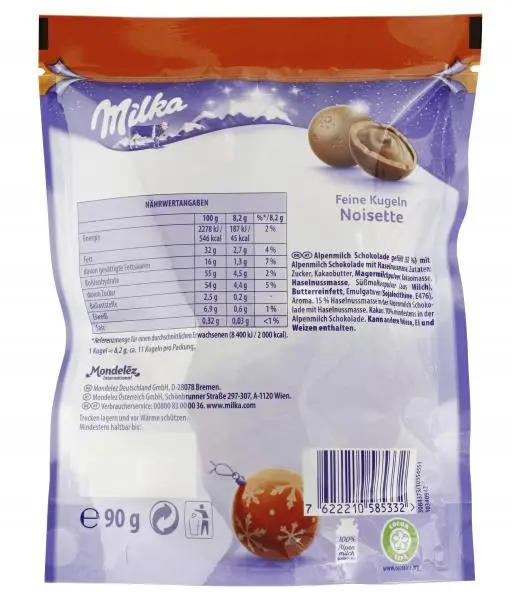 Doces de chocolate Milka | Bolinhas finas Milka Noisette | Barras Milka | Doces Milka | 3,1 onças no total - Image 2