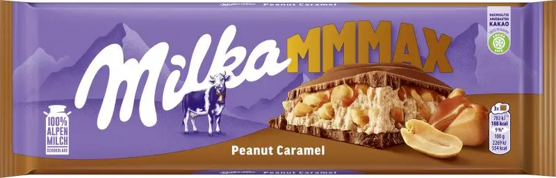 Doces de chocolate Milka | Barra Milka Xxl Peanut Caramel | Barras Milka | Doces Milka | 9,7 onças no total
