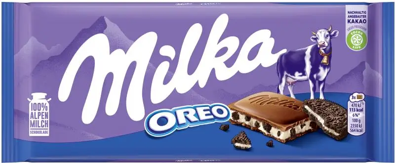 Doces de chocolate Milka | Barra Milka Oreo | Barras Milka | Doces Milka | 3,5 onças no total