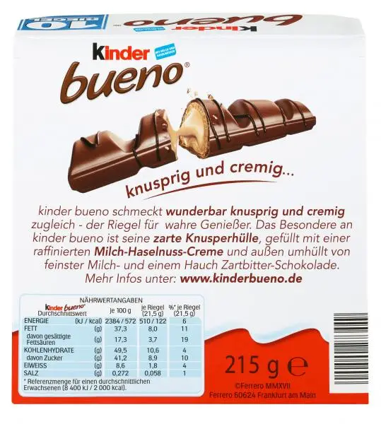 Chocolat Kinder | Kinder Bueno | Barres Kinder | Barres chocolatées Kinder | 7,5 onces au total – Image 2