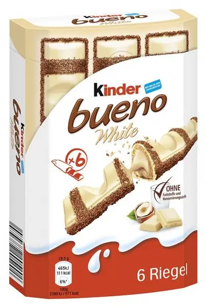 Chocolat Kinder | Kinder Bueno blanc | Barres Kinder | Barres chocolatées Kinder | 4,1 onces au total