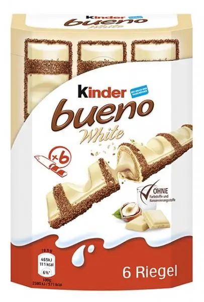 Chocolat Kinder | Kinder Bueno blanc | Barres Kinder | Barres chocolatées Kinder | 4,1 onces au total – Image 2