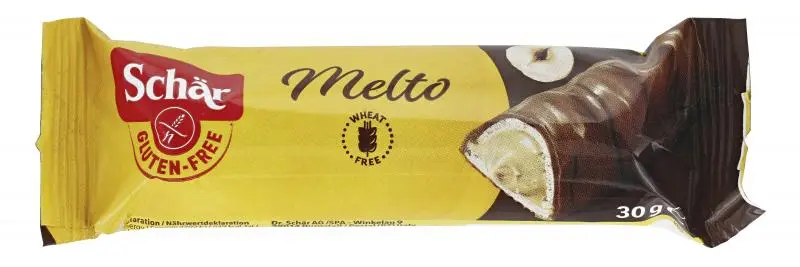 Biscoitos Schär | Barra Schär Melto Chocolate Avelã | Biscoitos Schär | Pão Schär | 1 onça no total