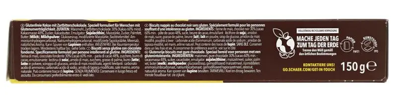 Biscoitos Schär | Biscoito Schär Choco Biscuit Chocolate Amargo | Biscoitos Schär | Pão Schär | 31,7 onças no total - Image 3
