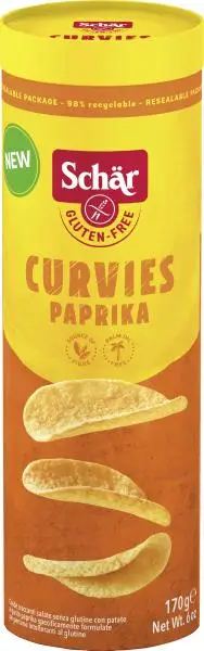 Biscuits Schär | Schär Curvies Paprika | Biscuits Schär | Pain Schär | 5,9 onces au total