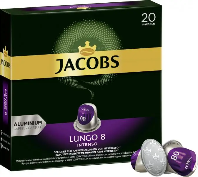 Jacobs Coffee | Jacobs Coffee Capsules Lungo 8 Intenso 20 Nespresso | Jacobs Kaffee | Jacobs Kronung | 3,6 Ounce Total