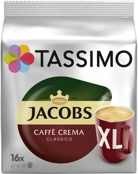 Tassimo Coffee Discs | Tassimo Capsules Jacobs Caffè Crema Classico Xl, 16 Coffee Capsules | Tassimo Coffee Pods | Tassimo Pods | 4,6 Ounce Total