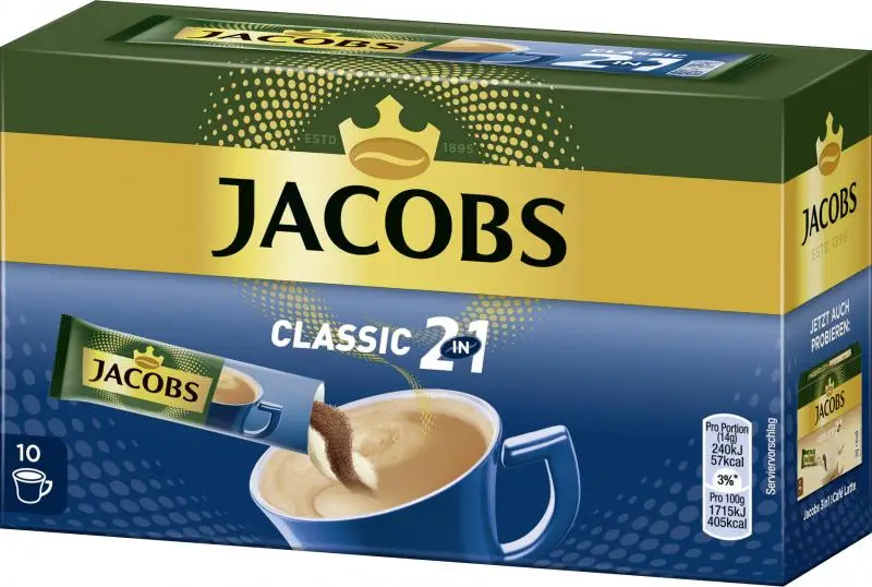 Jacobs Kaffee | Jacobs Kaffeespezialitäten 2 in 1, 10 Sticks mit Instantkaffee | Jacobs Kaffee | Jacobs Krönung | Insgesamt 59,2 Unzen – Bild 2