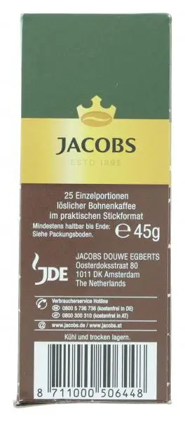 Café Jacobs | Café instantané Jacobs Espresso, 25 sticks de café instantané | Jacobs Kaffee | Jacobs Kronung | 21,1 onces au total – Image 4
