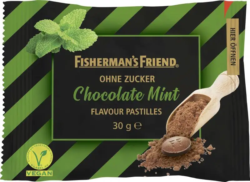 Fishermans Friend Cough Drops | Fisherman'S Friend Chocolate Mint Without Sugar | Fishermans Friend Cough Sweets | Fisherman Friends Sweets | 1 Ounce Total