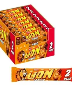 Barra de chocolate com amendoim Nestlé Lion XL | Chocolate com amendoim Nestlé Lion | 28 barras de chocolate Nestlé Lion de 61 g cada