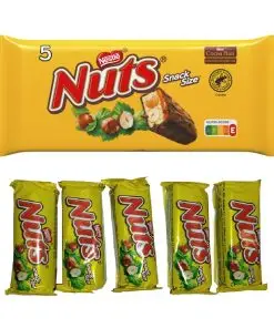 Barra de chocolate com nozes | Nestlé Nuts Snack Size | 5x Barras de chocolate com nozes Nestlé de 30 g cada