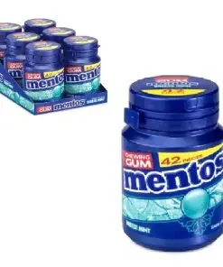 Mentos Gum Breeze Mint | Mentos Pure Fresh zuckerfreier Kaugummi | 6 Flaschen x 42 Stück