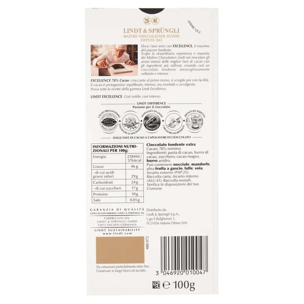 Lindt Chocolate | 78% Lindt Excellence Chocolate Tablet | Swiss Chocolate Lindt | Chocolate Lindt | 3,5 Ounce Total - Image 3