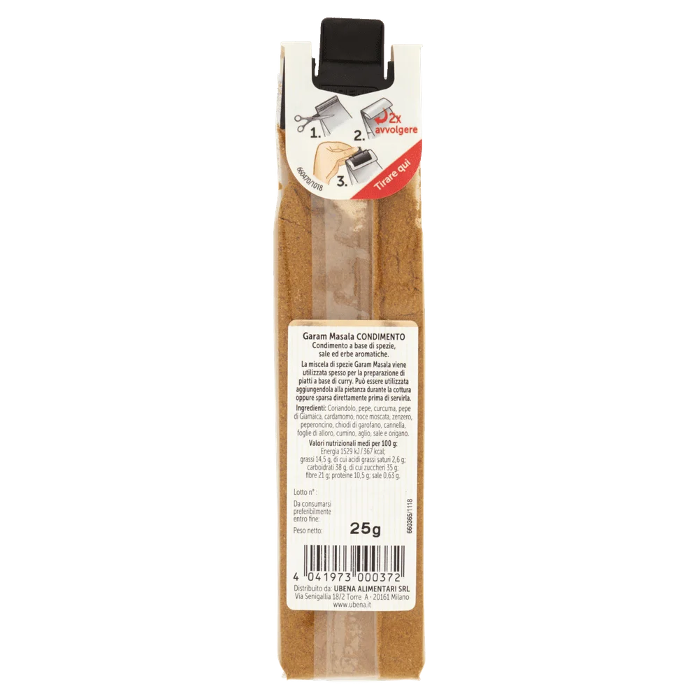 Especiarias Ubena | Garam Masala Condimento Ubena | Especiarias e temperos italianos | Especiarias e temperos italianos da Itália | 0,8 onças no total - Image 3