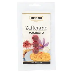 Especias Ubena | Azafrán molido Ubena | Especias y condimentos italianos | Especias y condimentos italianos de Italia | 0,1 onzas en total