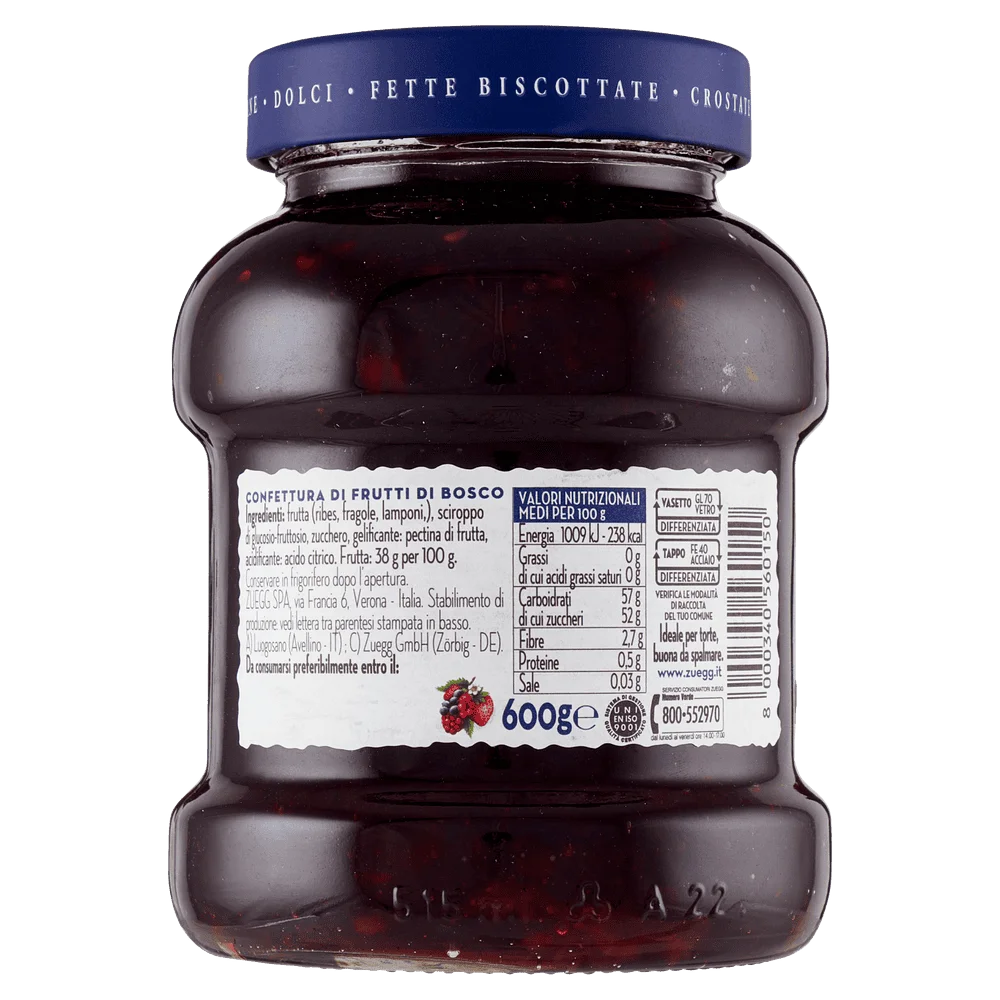Zuegg Marmelade | Bosco Fruchtmarmelade von Zuegg Pastry | Zuegg Marmelade | Zuegg Italia | Insgesamt 21,1 Unzen – Bild 3
