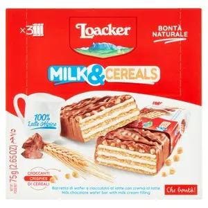 Wafers Loacker | Choco & Milk Loacker | Biscoitos Loacker | Biscoitos Wafer Loacker | 2,7 onças no total